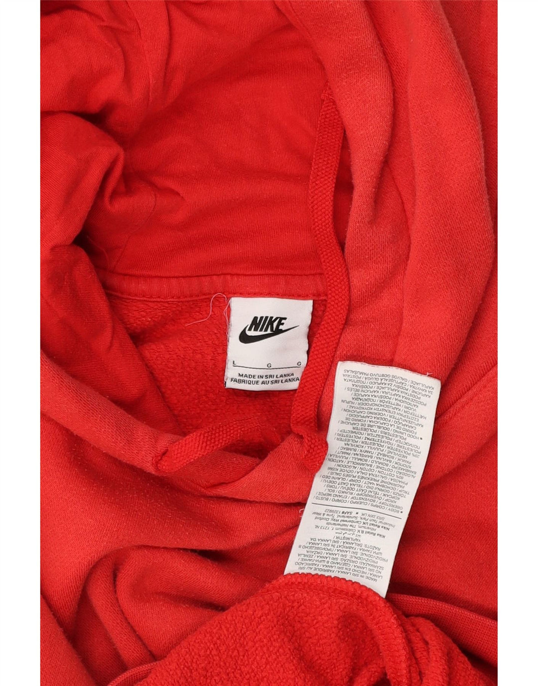 Мужской джемпер с капюшоном Nike, большой красный, хлопковый