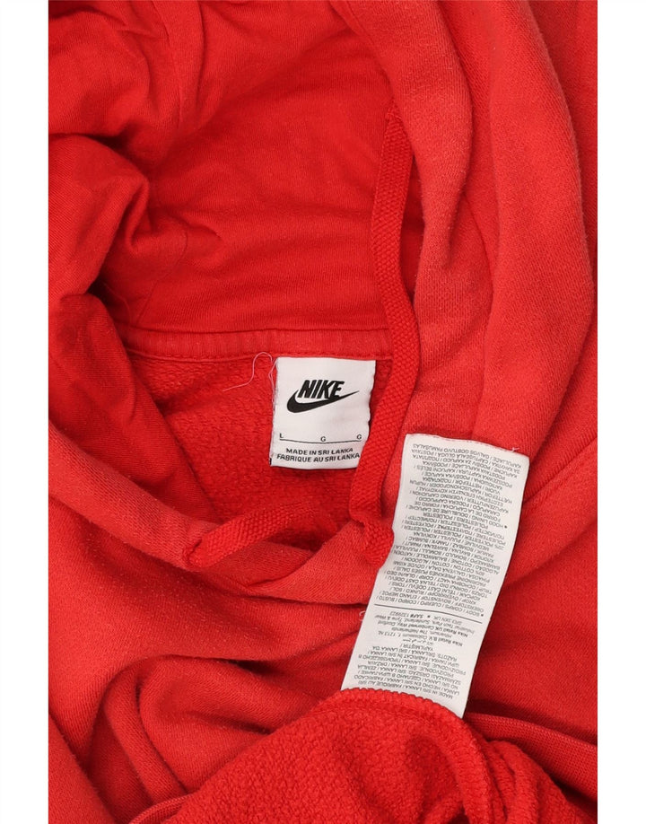 Мужской джемпер с капюшоном Nike, большой красный, хлопковый