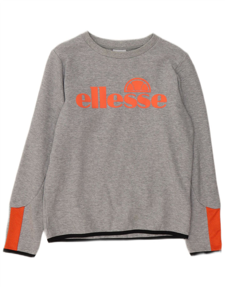 ELLESSE Женский свитер с рисунком UK 14, большой серый хлопок с крапинками