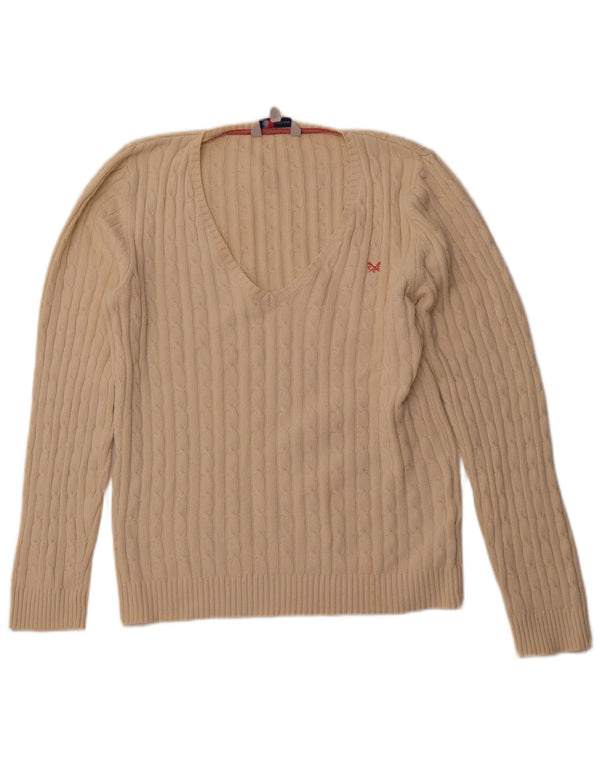 ОДЕЖДА ДЛЯ ЭКИПАЖА Женский джемпер с v-образным вырезом, Великобритания, 18 XL, белый хлопок