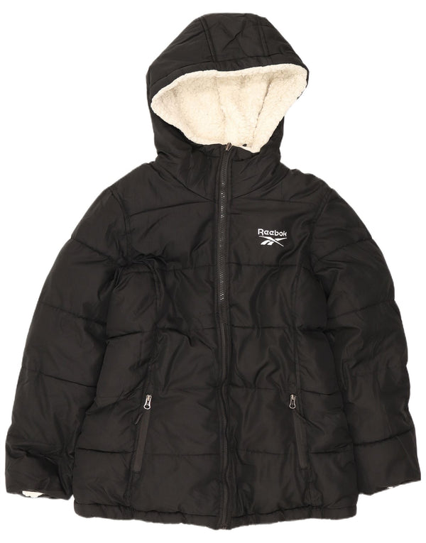 Женская двусторонняя стеганая куртка Reebok UK 14, средний черный полиэстер