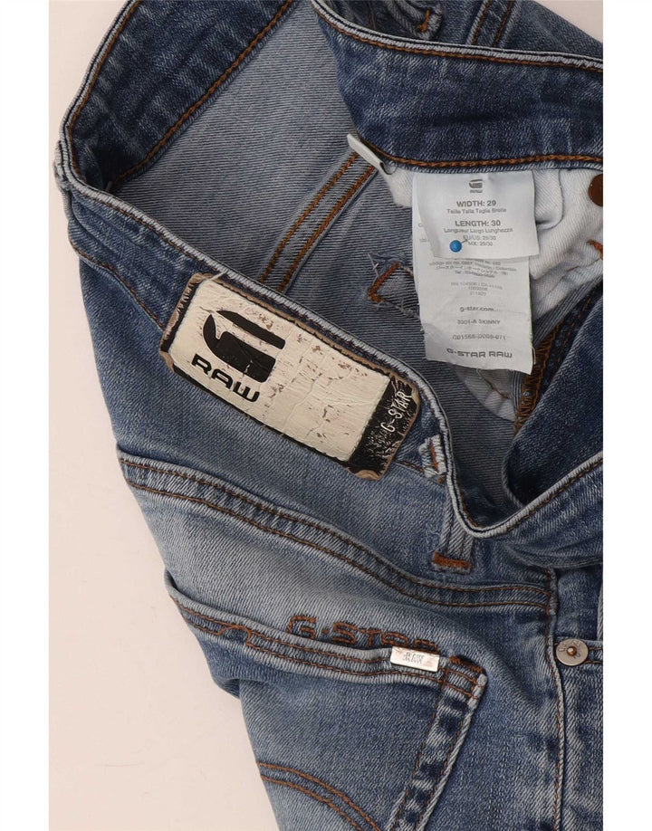 Мужские джинсы скинни G-Star W29 L30 синие из полиэстера
