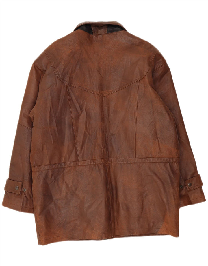 Мужская кожаная ветровка C&A UK 42 XL Коричневая кожа