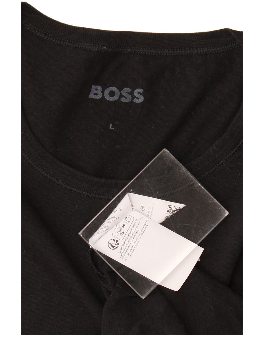 Женская футболка HUGO BOSS Top UK 14, большой черный хлопок