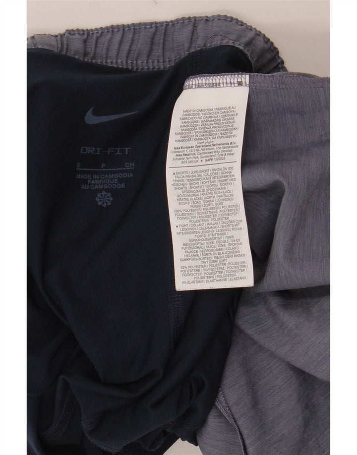 Женские спортивные шорты NIKE Dri Fit UK 10, маленькие синие, полиэстер с цветными блоками