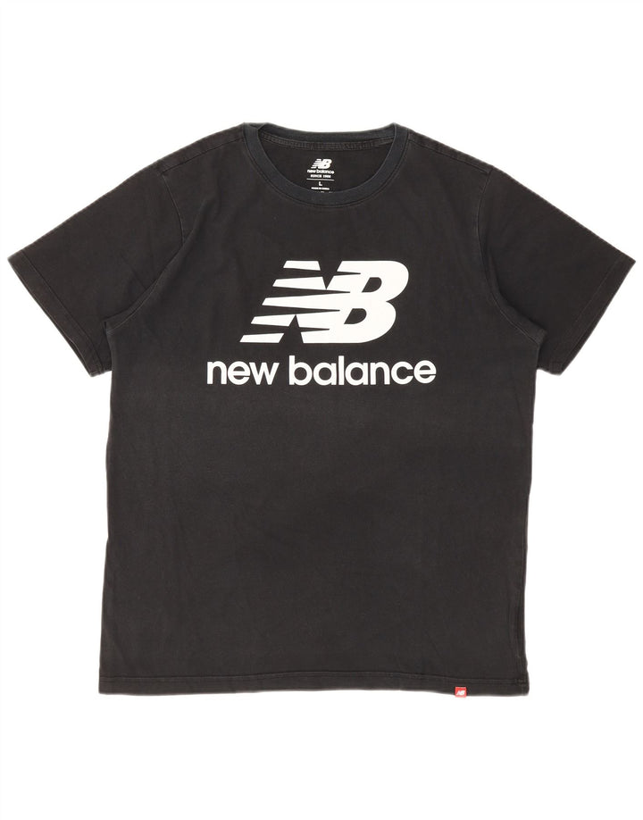 Мужская футболка с рисунком NEW BALANCE, большая черная