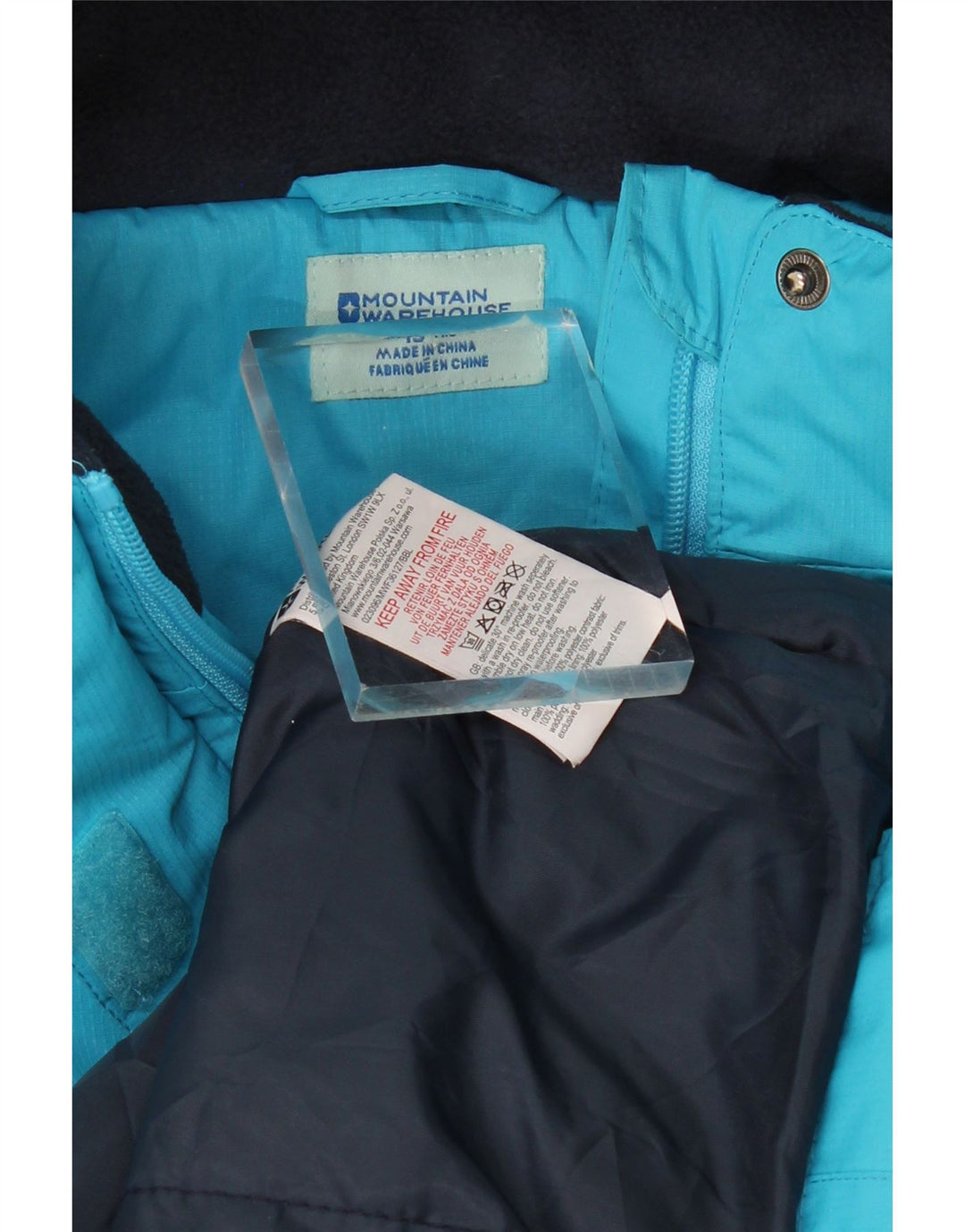 MOUNTAIN WAREHOUSE Girls Windbreaker Jacket 12-13 Years Blue Colourblock