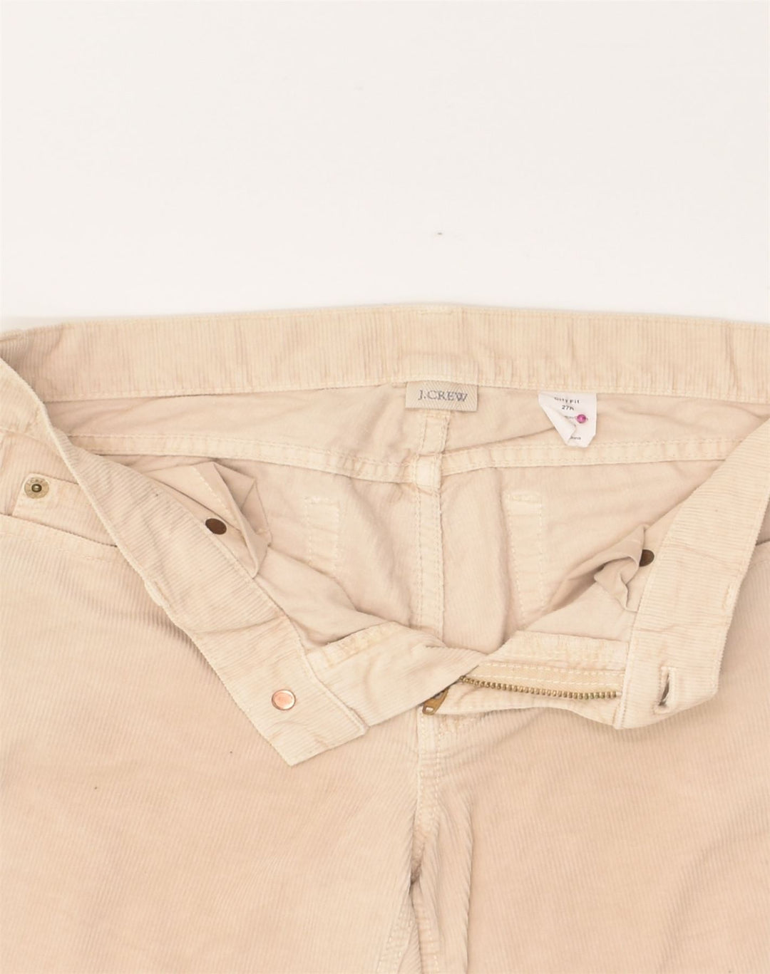 J. CREW Womens City Fit Slim Corduroy Trousers W27 L31 Beige Cotton | Vintage J. Crew | Thrift | Second-Hand J. Crew | Used Clothing | Messina Hembry 