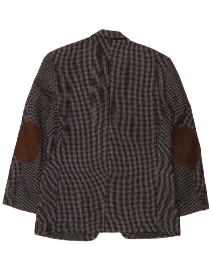 Мужской пиджак Chaps на 2 пуговицах, Великобритания 38, средний серый с узором «гусиные лапки»