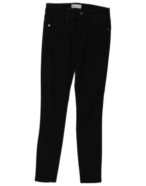 Женские джинсы скинни Zara EU 38, маленькие W28 L26, черный хлопок