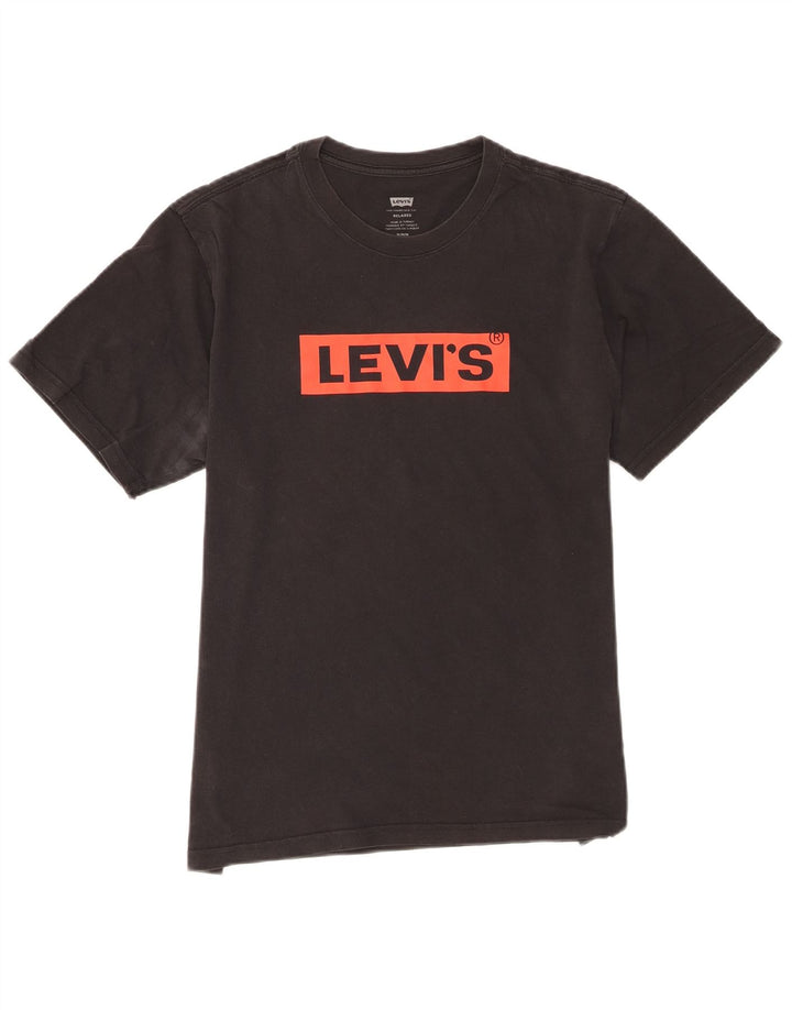 Мужская футболка свободного кроя Levi's с графическим рисунком, средний черный хлопковый топ
