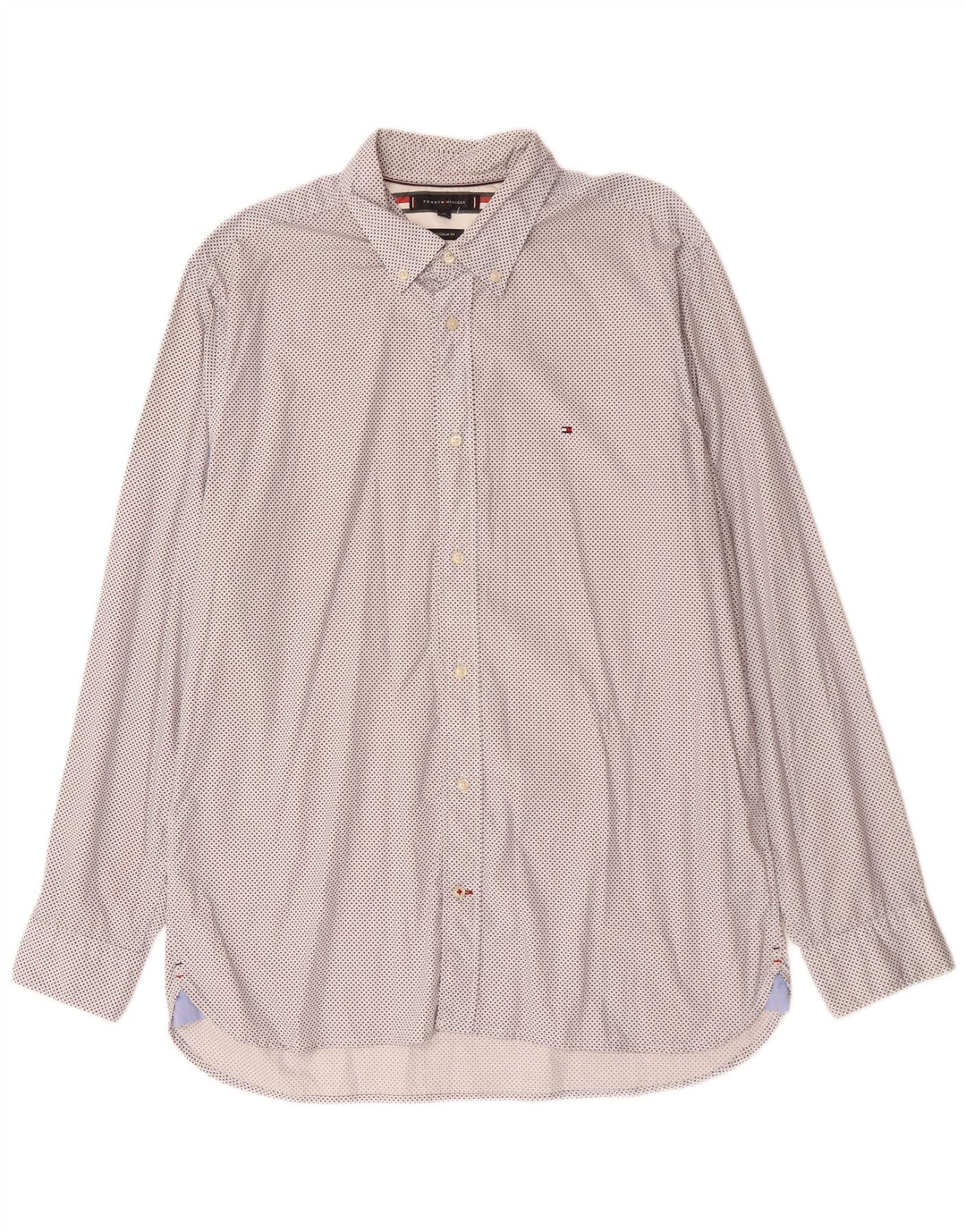 TOMMY HILFIGER Мужская рубашка стандартного кроя XL, хлопок в белые пятна
