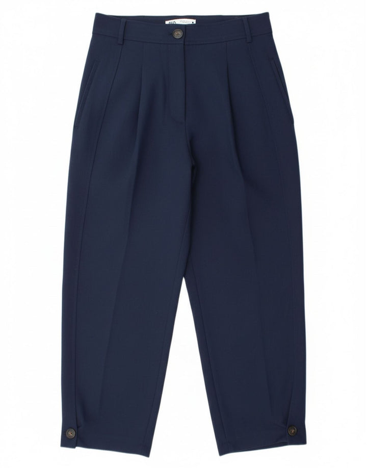 Женские брюки чинос Zara Medium W28 L26 Темно-синий полиэстер