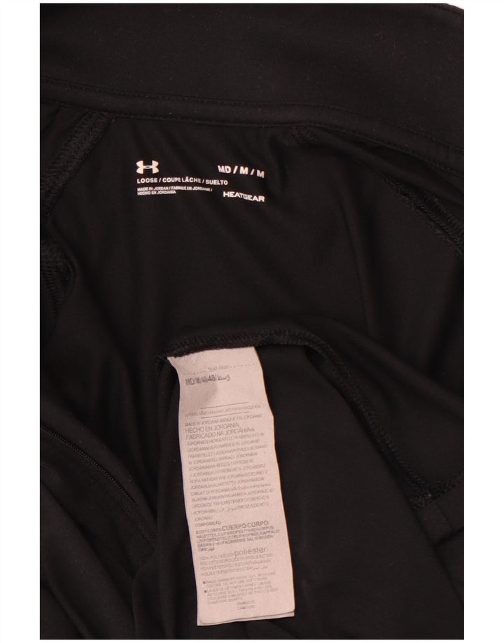 Женский топ с графическим принтом и воротником-молнией UNDER ARMOR, Великобритания 14, средний черный