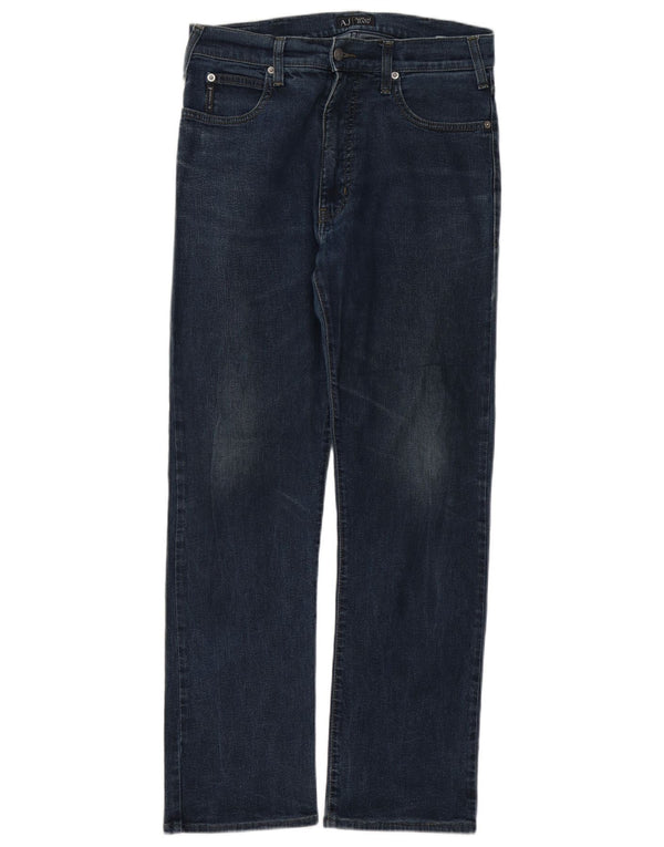 Мужские прямые джинсы Armani Indigo W31 L29 темно-синие, хлопок