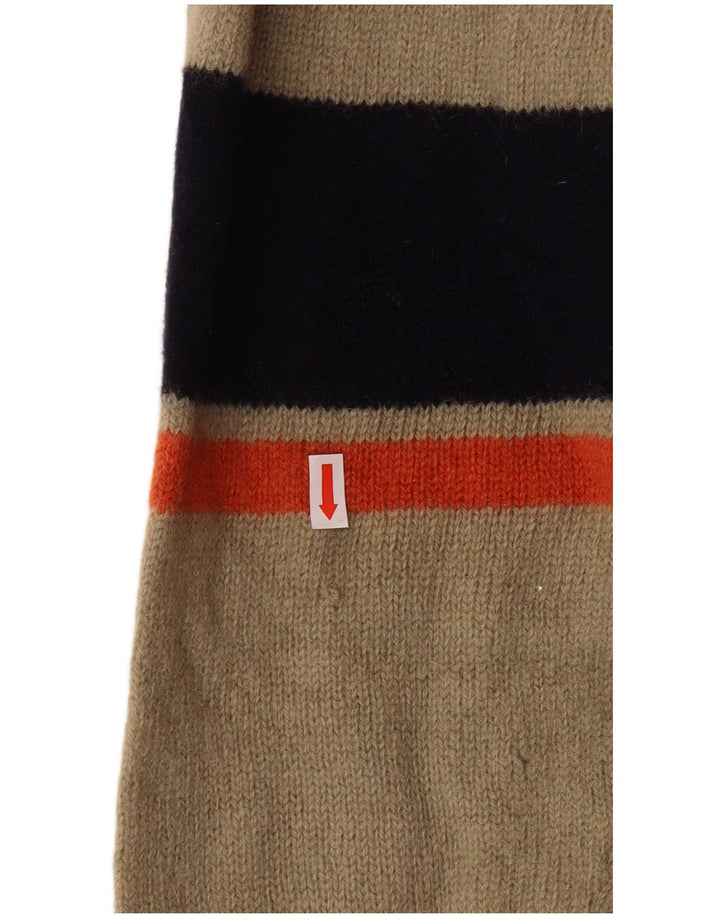 Женский джемпер Kappa с воротником на молнии, классический шерстяной свитер среднего бежевого цвета в полоску