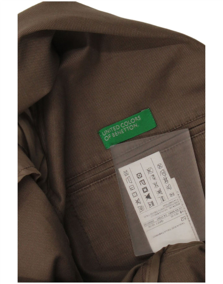 Мужской пиджак Benetton на 2 пуговицах IT 52 XL Бежевый хлопок