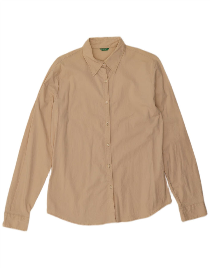Рубашка женская Benetton UK 16, большая, бежевая