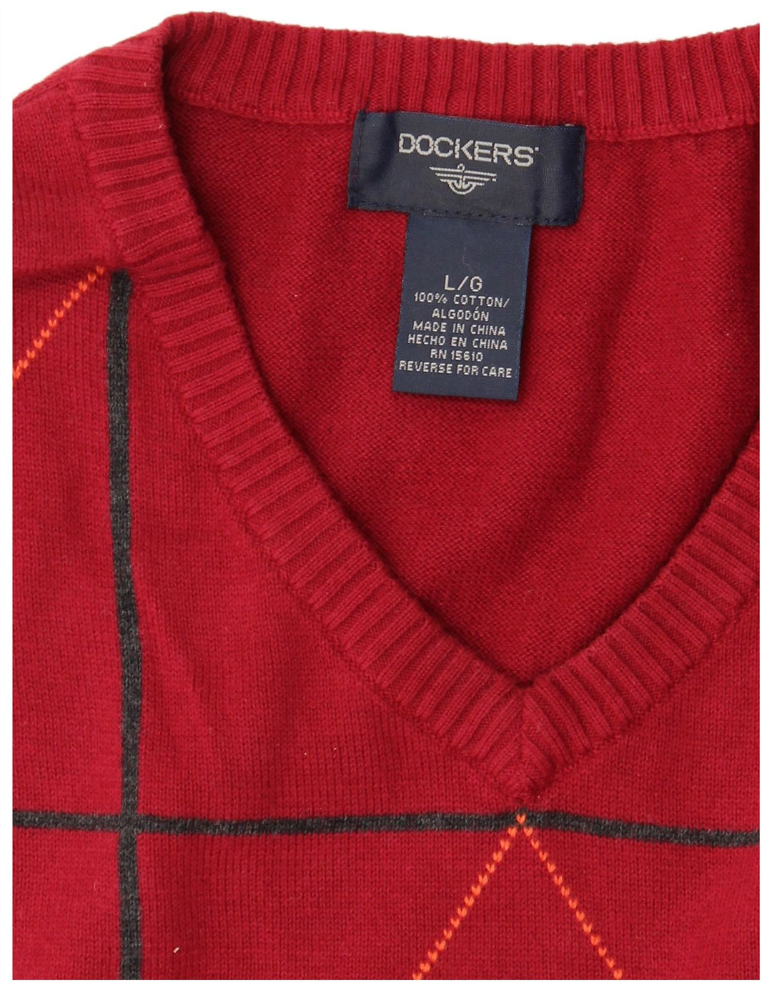 Мужская майка Dockers, большой красный хлопок с узором ромб/бриллиант