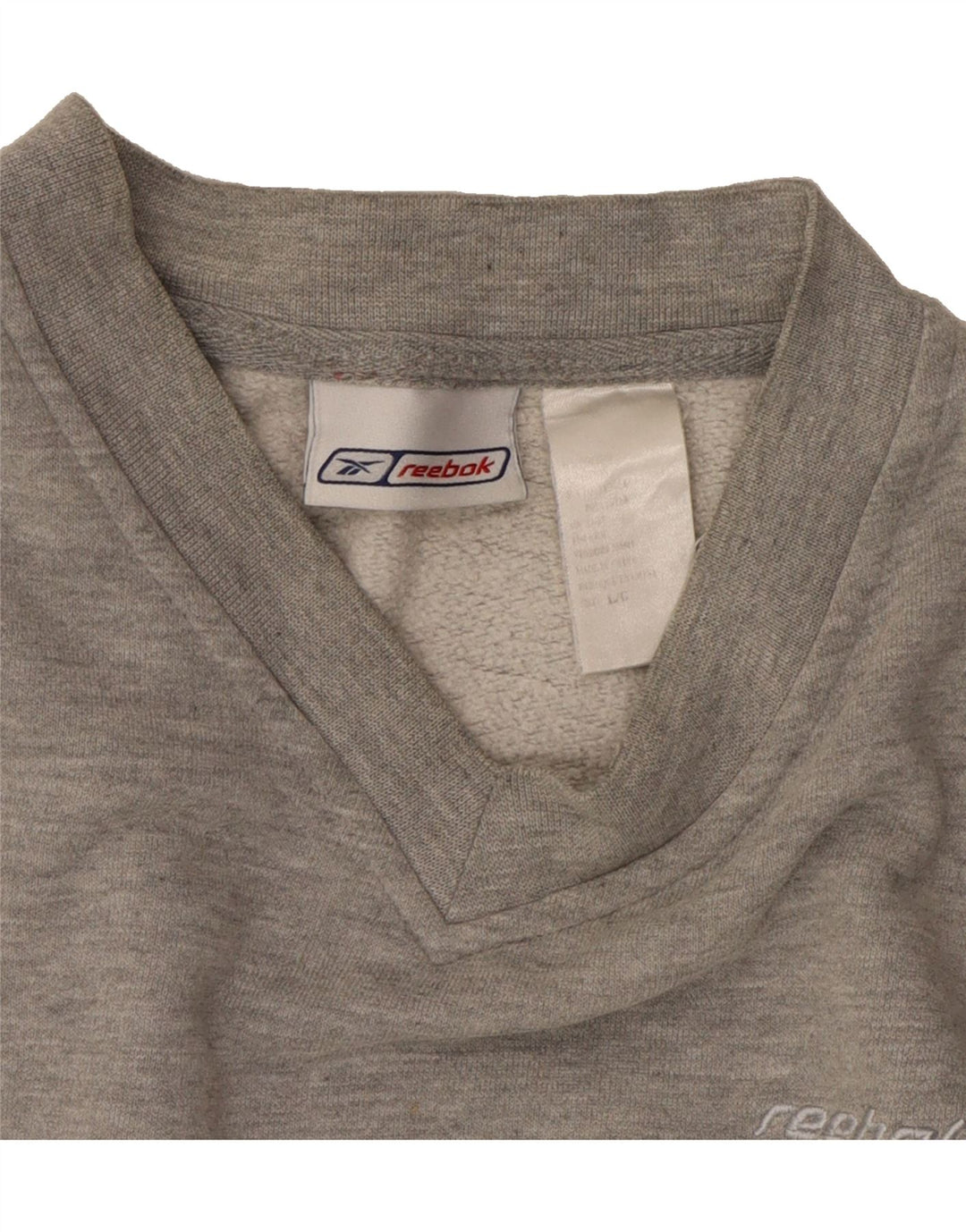 REEBOK Womens Sweatshirt Jumper UK 16 Large Grey Cotton Vintage Reebok and Second-Hand Reebok from Messina Hembry 