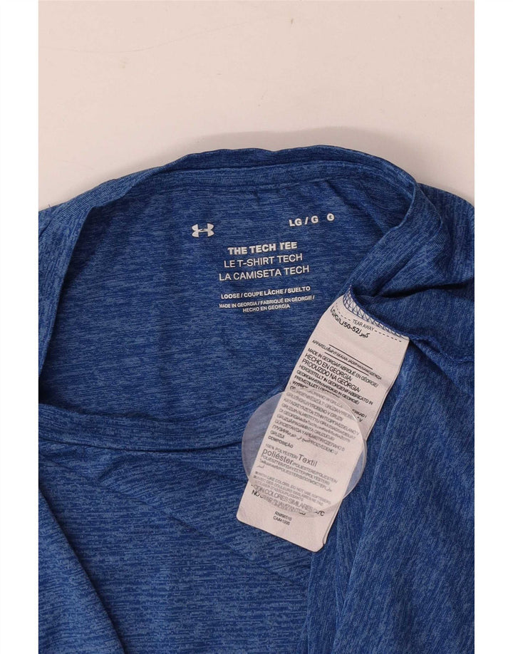 Мужская футболка Under Armour Top из полиэстера большого размера синего цвета с крапинками