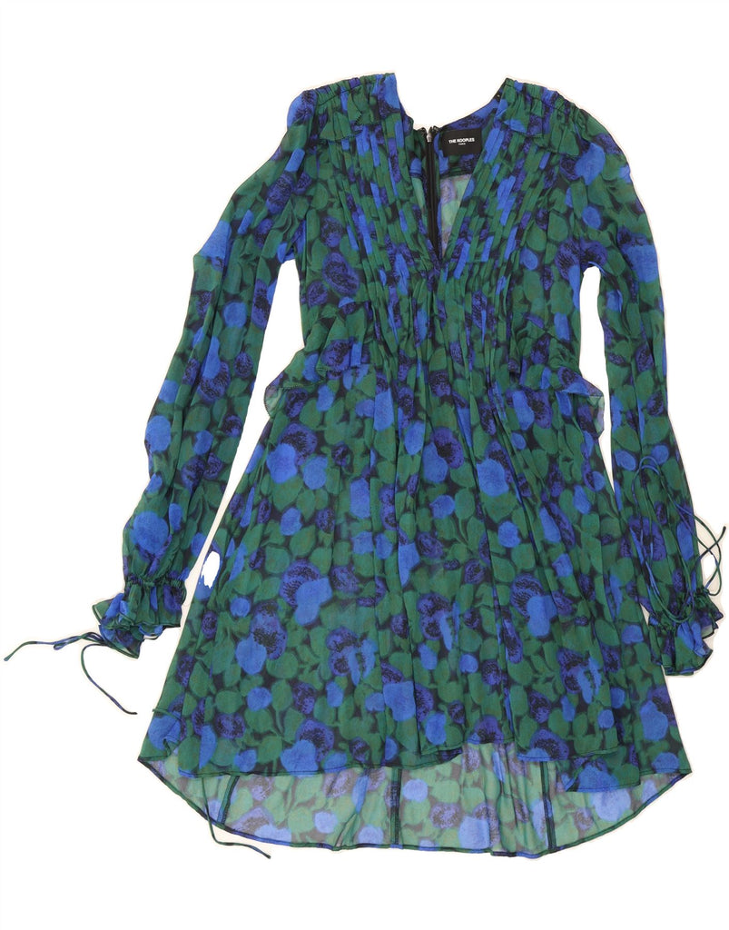 THE KOOPLES Womens Long Sleeve A-Line Dress US 2 XS Blue Floral Vintage The Kooples and Second-Hand The Kooples from Messina Hembry 