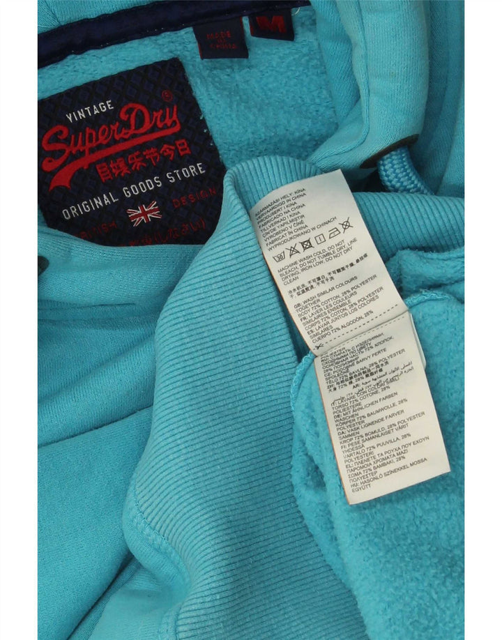 Мужской джемпер с капюшоном Superdry с рисунком, средний синий, хлопок