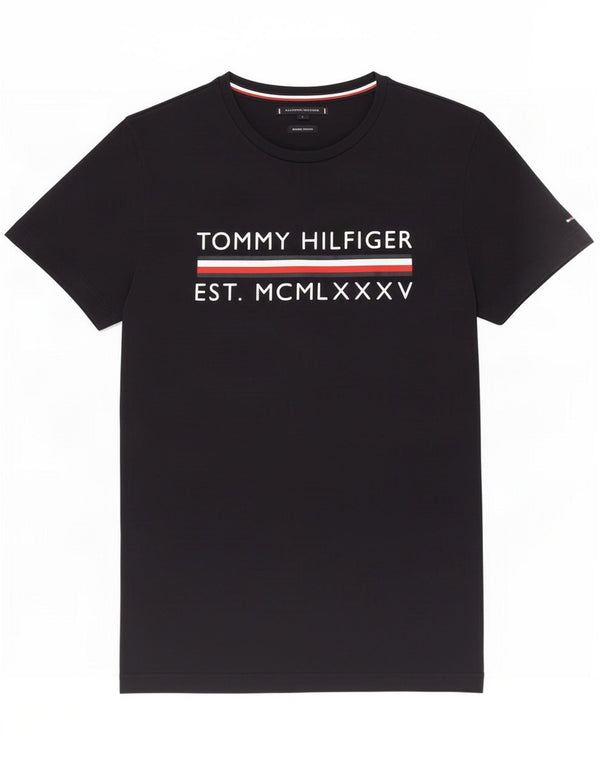 Мужская футболка с рисунком Tommy Hilfiger, маленький темно-синий хлопок