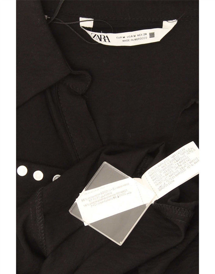 Женское платье-рубашка Zara UK 12, средний черный, вискоза