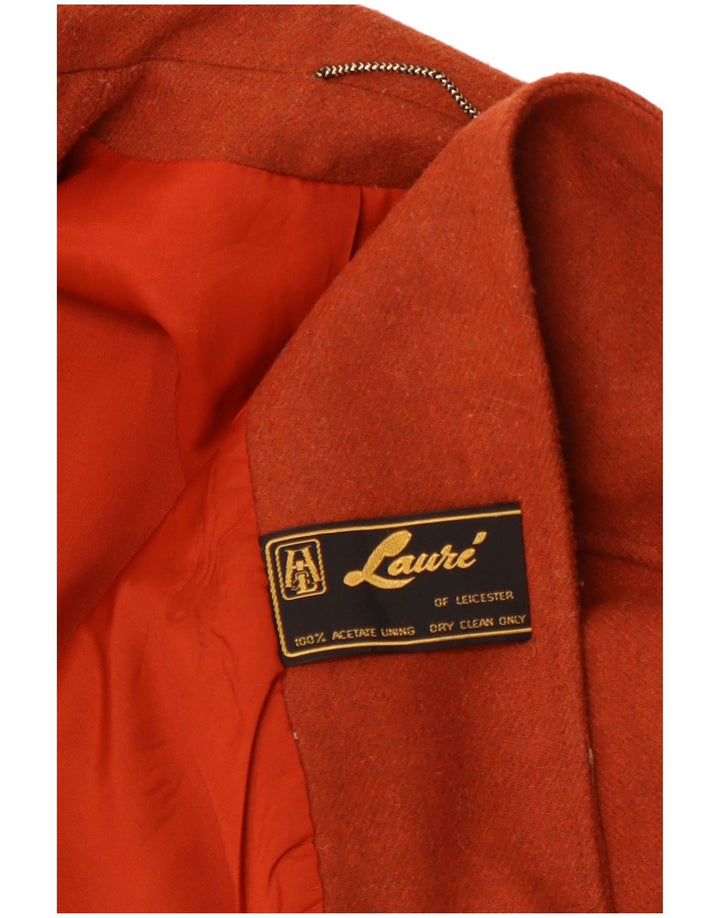 ВИНТАЖНЫЙ женский пиджак на 1 пуговице, Великобритания 14, средний оранжевый ацетат