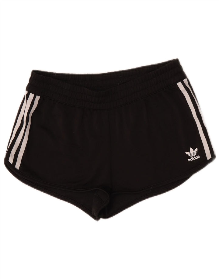 Женские спортивные шорты Adidas UK 12, средний черный, полиэстер с цветными блоками