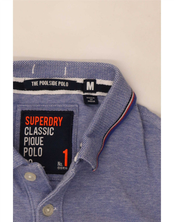 Мужская рубашка-поло Superdry в синюю полоску среднего размера