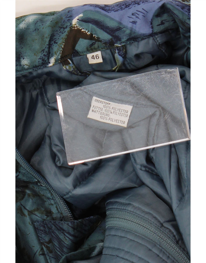 ВИНТАЖНОЕ женское пальто-ветровка большого размера с абстрактным узором EU 44 XL, синее