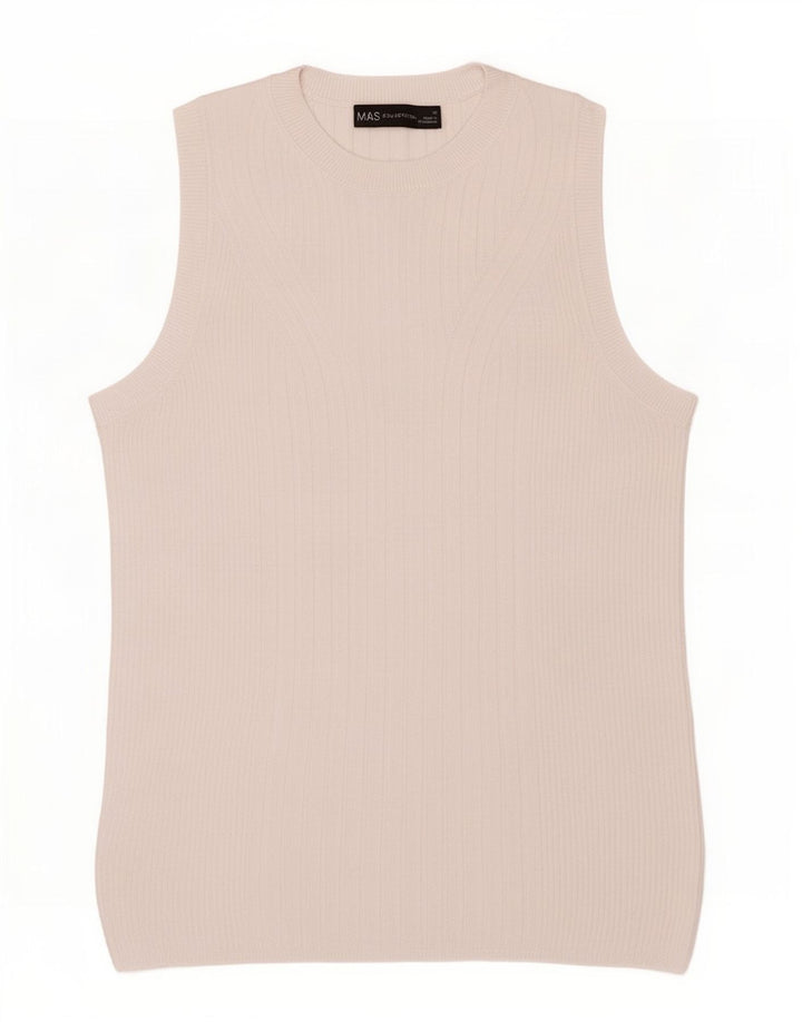 Женский жилет Marks & Spencer UK 12, средний белый, вискоза