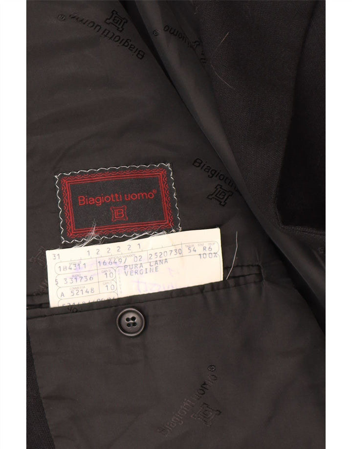 Мужской пиджак BIAGIOTTI на 4 пуговицах IT 54 2XL, черный, шерсть