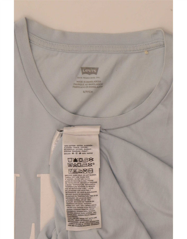 Мужская футболка с рисунком Levi's Top UK 10, маленькая, синяя, хлопок
