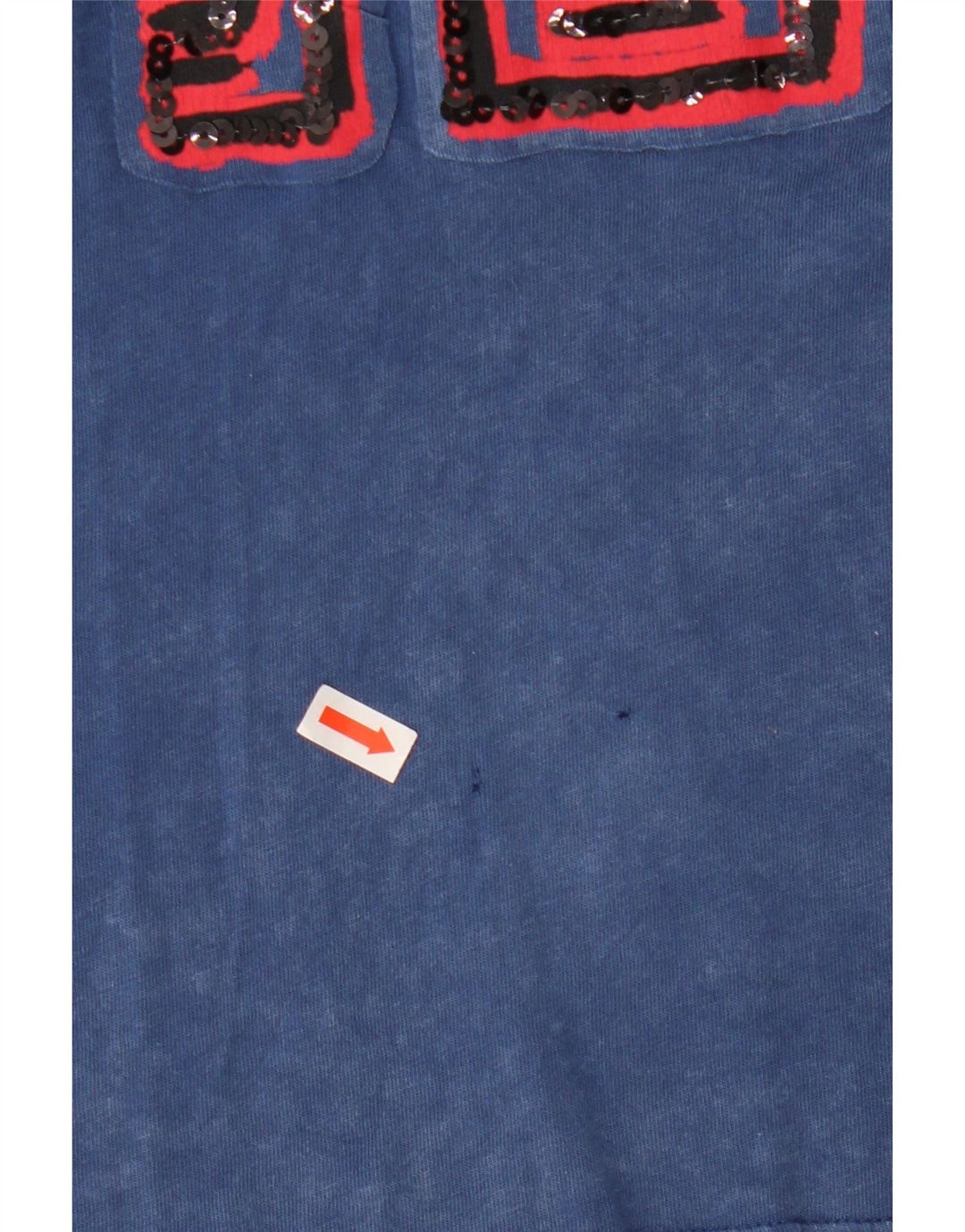 Женская футболка с рисунком Desigual Top UK 10, маленькая, синяя, хлопок