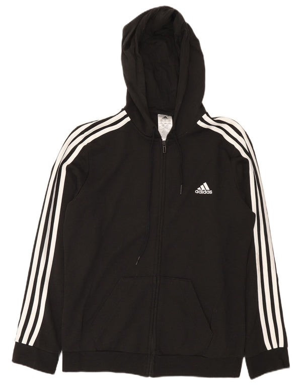 Женский свитер с капюшоном на молнии Adidas UK 16/18, большой черный хлопок