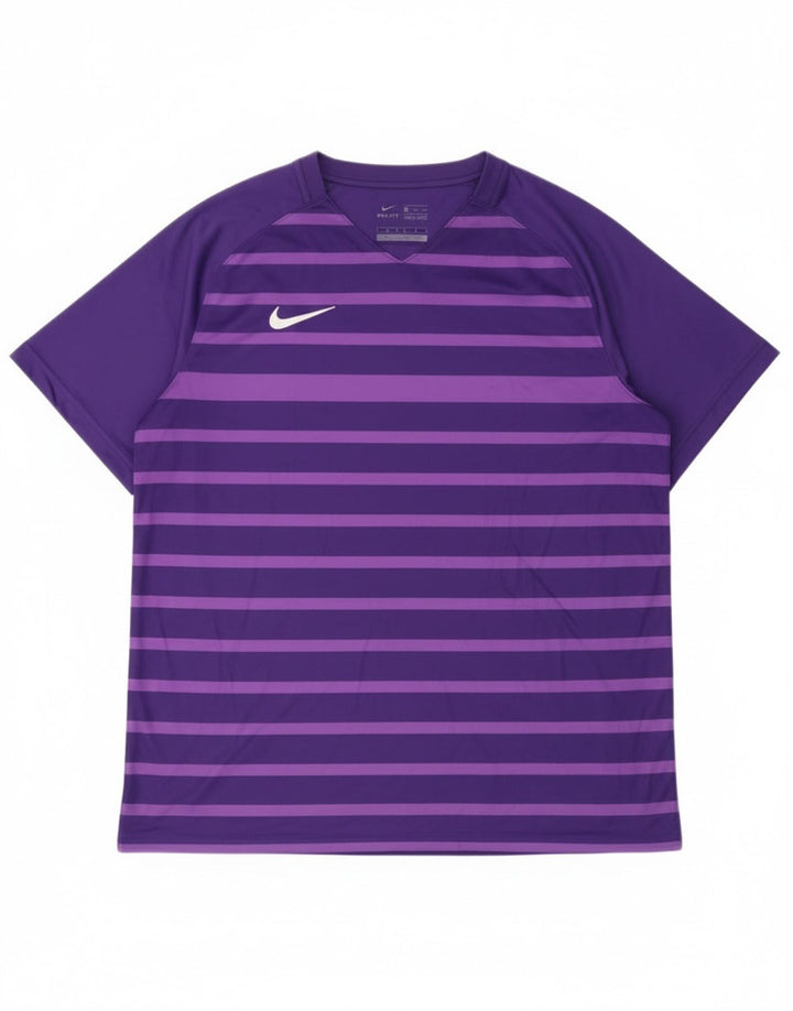 Мужская футболка Nike Dri Fit 2XL из полиэстера с фиолетовой полоской