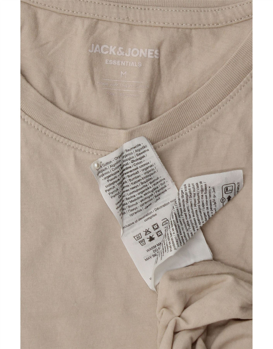 JACK & JONES Мужская футболка из хлопка среднего бежевого цвета