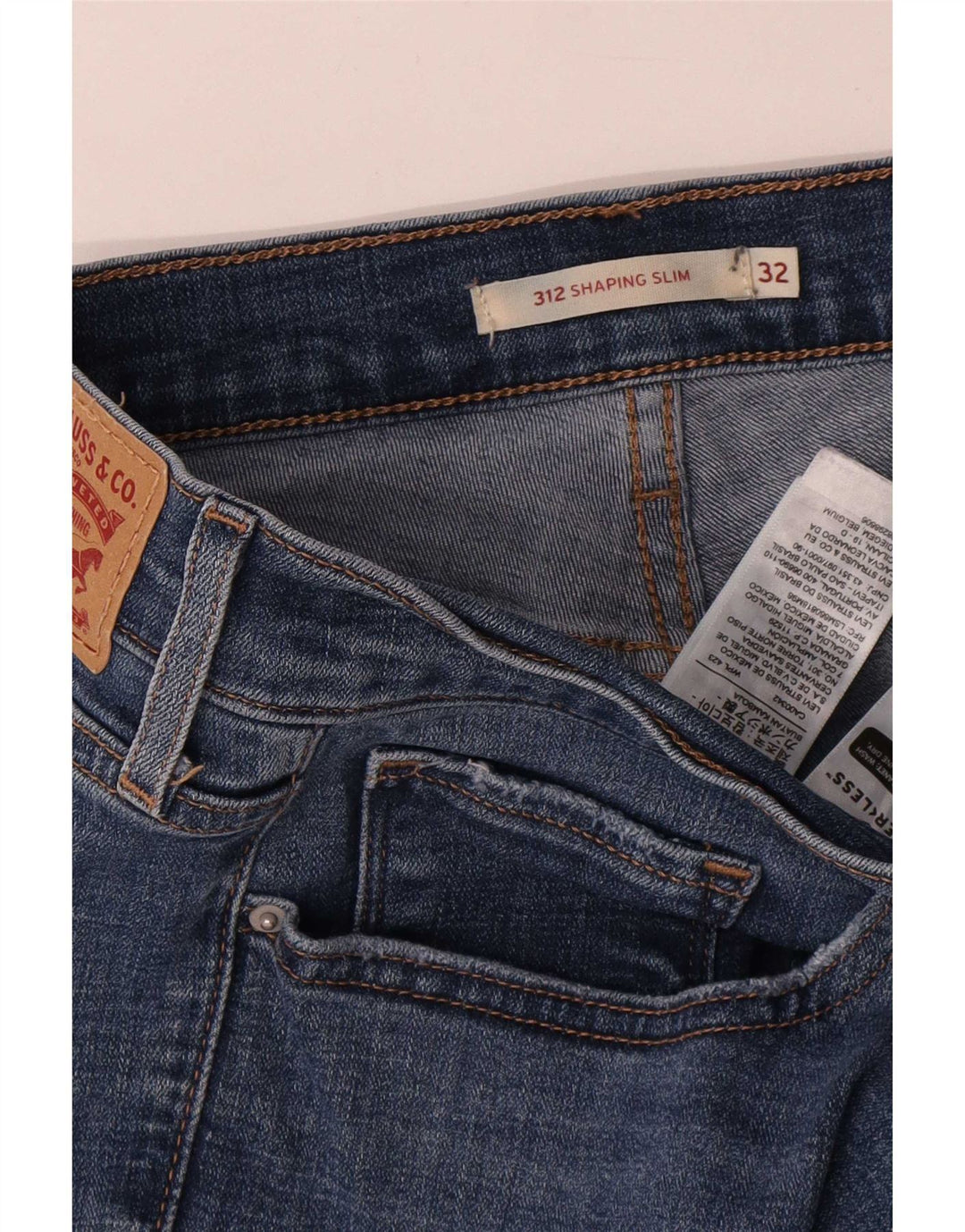 Женские джинсы Levi's 312 Shaping Slim W32 L30, синий хлопок