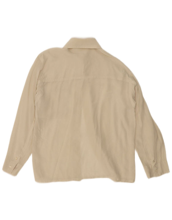 Винтажная женская блузка-рубашка UK 12, средний бежевый