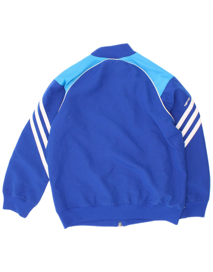 Спортивный костюм Adidas для мальчиков, верхняя куртка 7-8 лет, синяя, полиэстер с цветными блоками