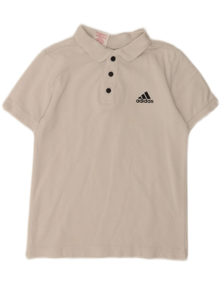 Рубашка-поло Adidas для мальчиков 9-10 лет, белая
