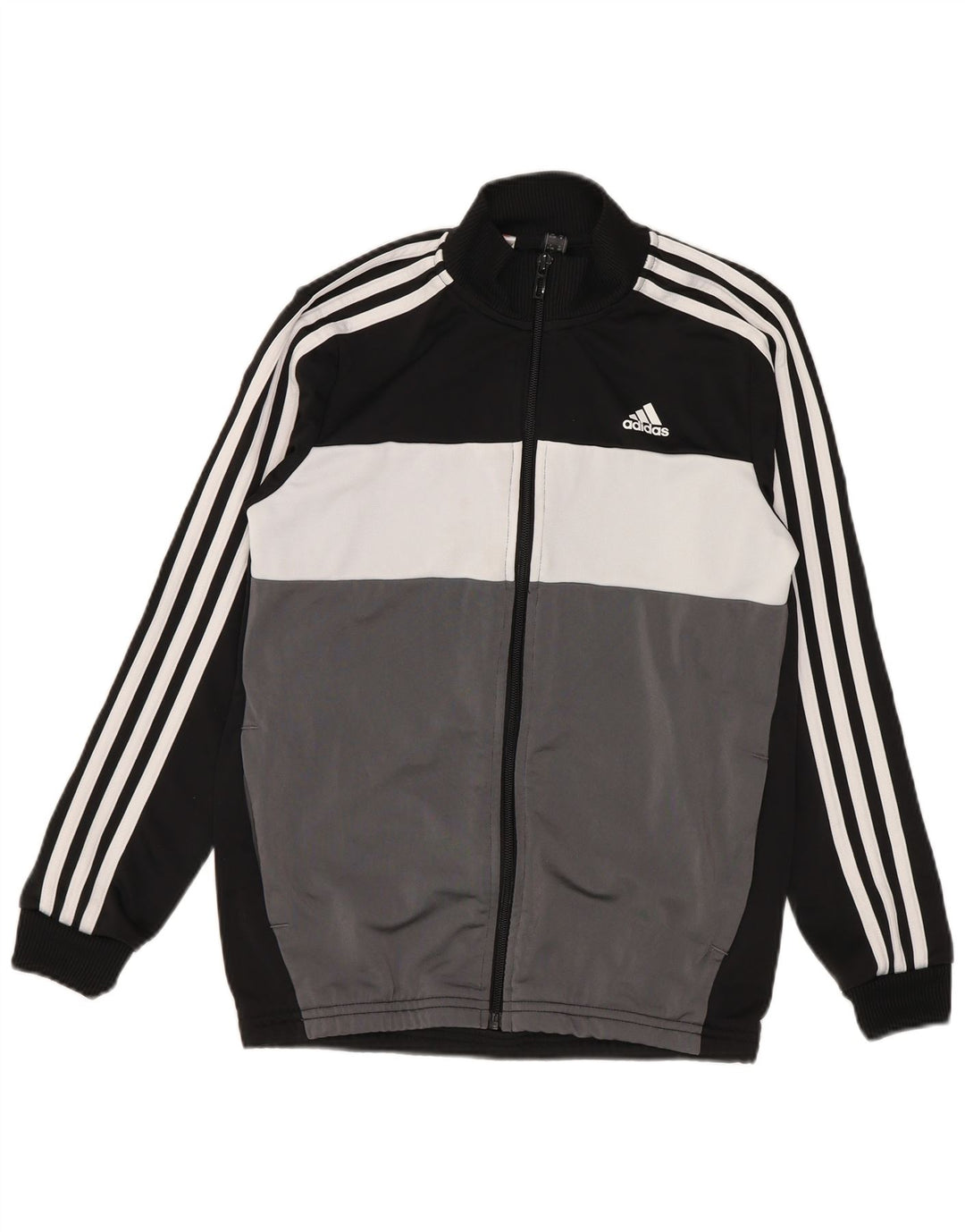 Спортивный костюм Adidas для мальчиков 11–12 лет, серый полиэстер с цветными блоками