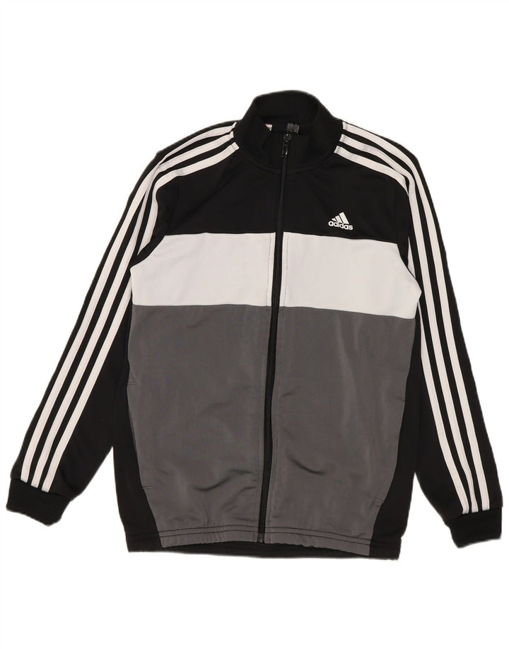 Спортивный костюм Adidas для мальчиков 11–12 лет, серый полиэстер с цветными блоками
