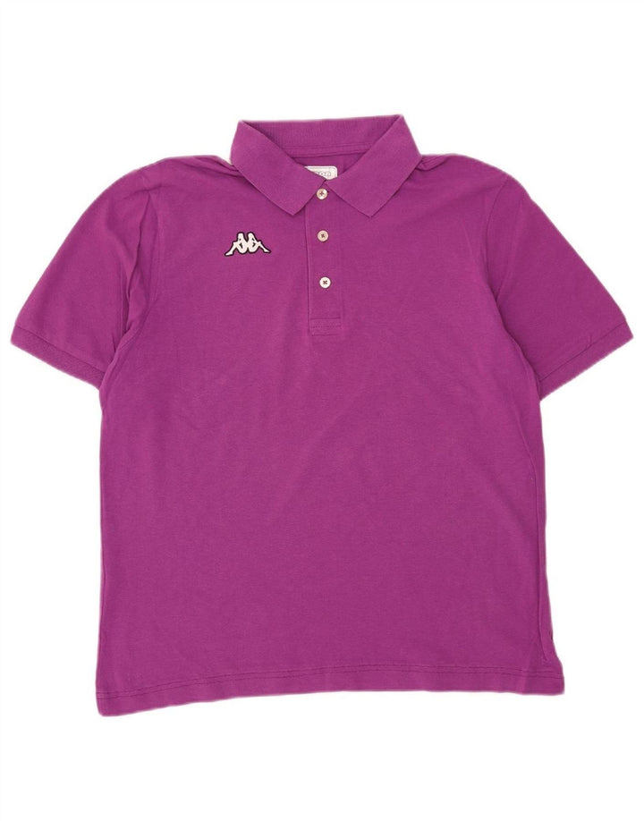 KAPPA Mens Polo Shirt Large Purple Cotton