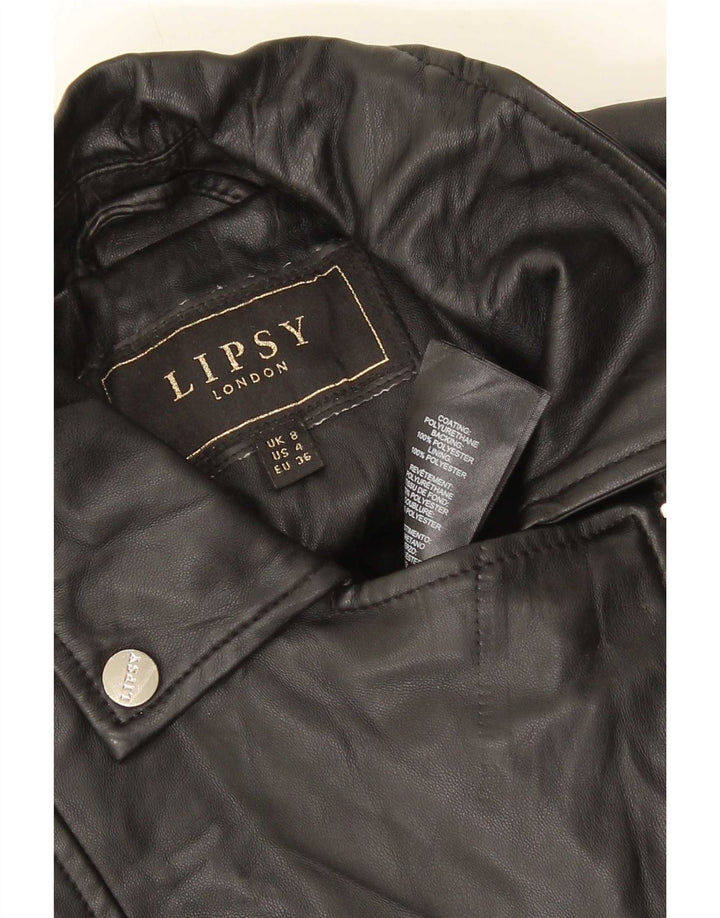 Женская косуха из искусственной кожи Lipsy UK 8, маленький черный полиэстер