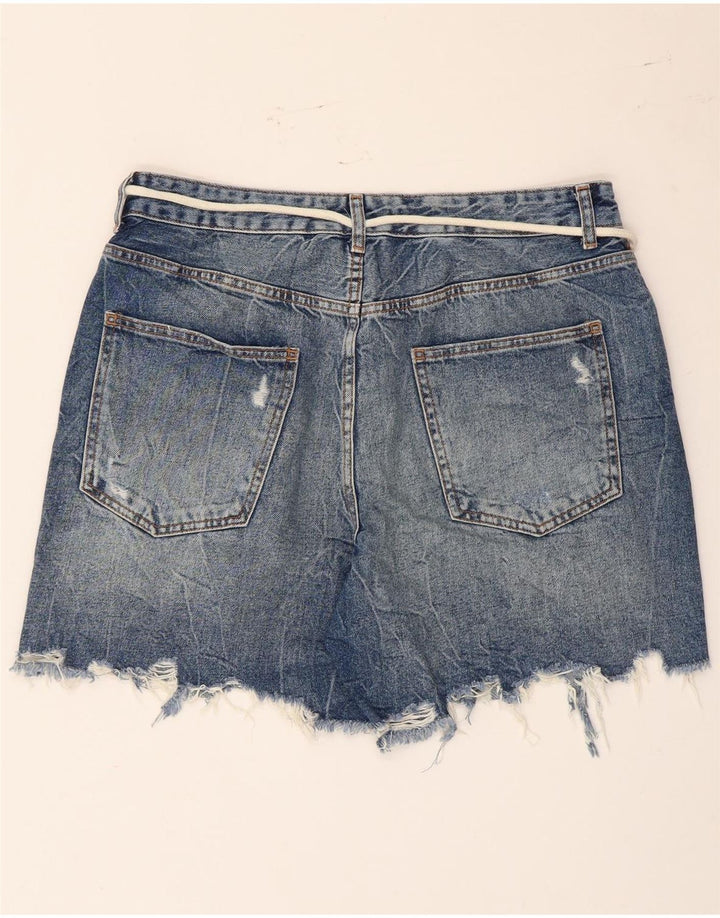 Женские джинсовые шорты Zara EU 42, большие, W32, синие, хлопок