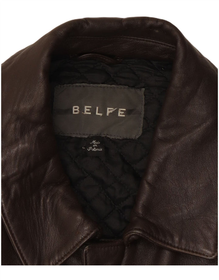 Мужская кожаная куртка Belfe & Belfe UK 38 средний коричневый кожаный